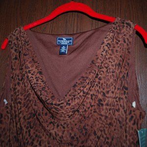 PRICE REDUCED - NWT American Living Drape-neck Animal Print Dress